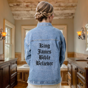 Chaqueta Vaquera Rey James Biblia Creer Fe Cristiana