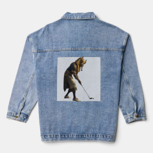 Chaqueta Vaquera Rey Tut Jugando Golf  Arte Divertido del Antiguo E
