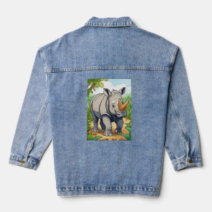 Chaqueta Vaquera Rinoceronte lindo estilo Personalizado-Pegatina be
