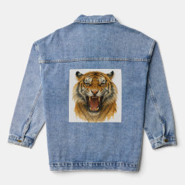 Chaqueta Vaquera Roar de lo salvaje: Fuerza en cada franja