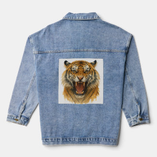 Chaqueta Vaquera Roar de lo salvaje: Fuerza en cada franja