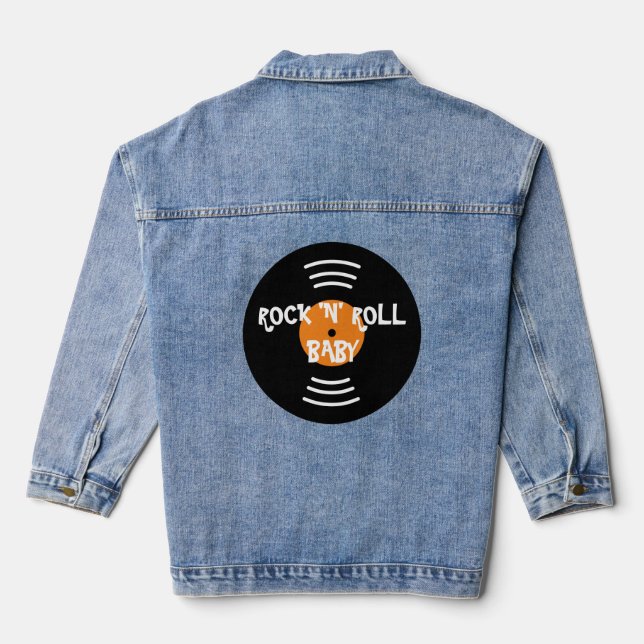 Chaqueta Vaquera Rock n Roll personalizado de vinilo vaquero vaquer (Reverso )