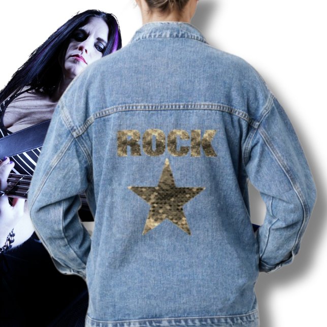 Chaqueta Vaquera Rock Star Gold Letters Blue (Subido por el creador)