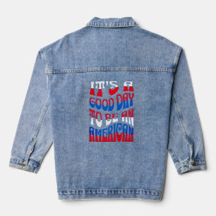 Chaqueta Vaquera Rojo Blanco y Azul Patriótico Americano