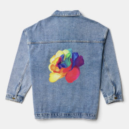 Chaqueta Vaquera Rosa arcoiris pintado por Boho