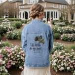 Chaqueta Vaquera Rosa gótico hasta la muerte nos hace Boda negro<br><div class="desc">Ilustracion gótico y oscuro de rosa negro con un texto que dice "hasta que la muerte nos separe". Perfecto para su boda o ducha de novia.</div>