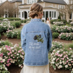 Chaqueta Vaquera Rosa gótico hasta la muerte nos hace Boda parcial<br><div class="desc">Ilustracion gótico y oscuro de rosa negro con un texto que dice "hasta que la muerte nos separe". Perfecto para su boda o ducha de novia.</div>