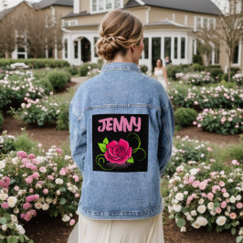 Chaqueta Vaquera ROSA PERSONALIZADO jean Denim Jacket