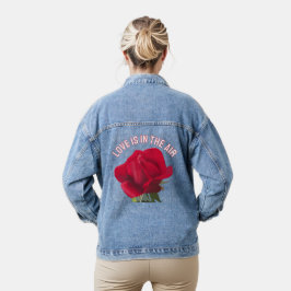 Chaqueta Vaquera Rosa roja - El amor está en el aire mensaje