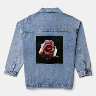 Chaqueta Vaquera Rosa roja pintada de petróleo