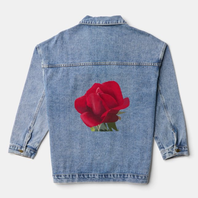 Chaqueta Vaquera Rosa roja - Rosa roja (Reverso )