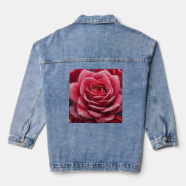 Chaqueta Vaquera Rose Mark Denim Jacket with Elegant Floral Accent