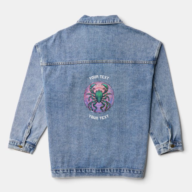 Chaqueta Vaquera RÓTULO ZODIAC de Scorpio PERSONALIZADO (Reverso )