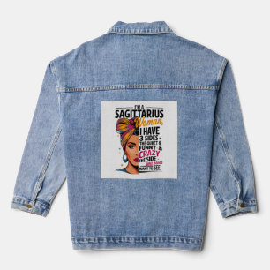 Chaqueta Vaquera Sagittarius con tres lados de regalo gracioso tee