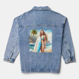 Chaqueta Vaquera salto de punto de acción chica