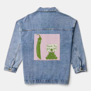 Chaqueta Vaquera Saludo de Gracias Mamá con Vaina y Guisantes