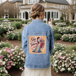 Chaqueta Vaquera Se La Llevan - Elegante Diseño De Flor De Novias