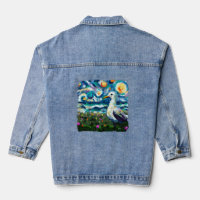 Seagull Van Gogh Style Beach Sky Blue Verde azulad