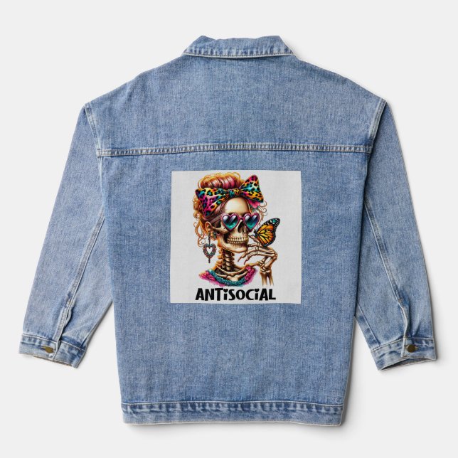 Chaqueta Vaquera Señora del Skeleton Antisocial (Reverso )