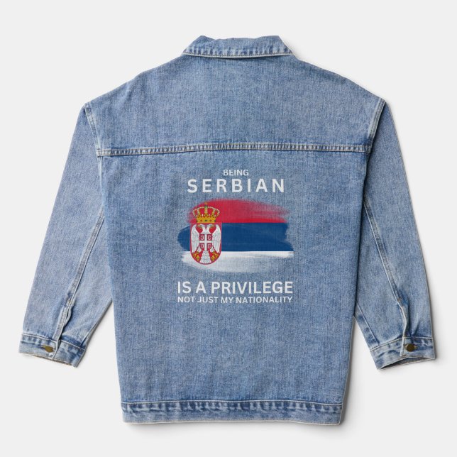 Chaqueta Vaquera Ser serbio es un privilegio (Reverso )