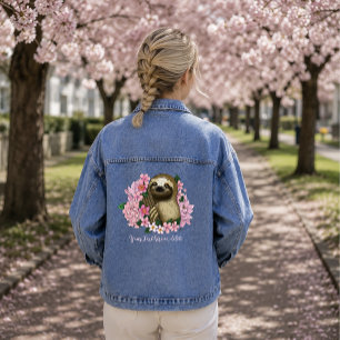 Chaqueta Vaquera Sereno Sloth Floral Rosa Alegria