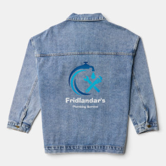 Chaqueta Vaquera Servicio de fontanería Logo de gota de agua azul f