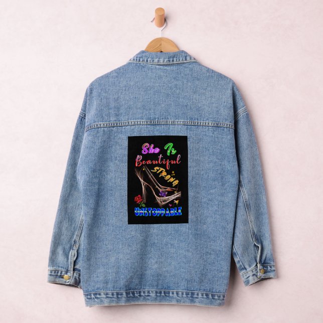 Chaqueta Vaquera She Is Beautiful Strong Unstoppable (Hangar)