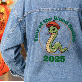 Chaqueta Vaquera Signo de año de la serpiente maderera 2025 Zodiac 