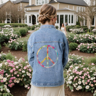 Chaqueta Vaquera Signo de paz arcoiris Damas Jean