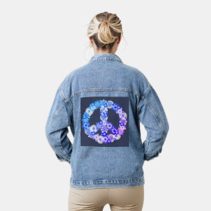 Chaqueta Vaquera Signo de paz azul y púrpura