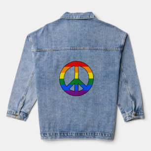 Chaqueta Vaquera Signo de paz de la bandera LGBT