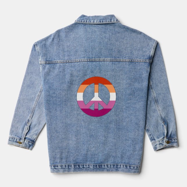 Chaqueta Vaquera Signo de paz del orgullo lésbico (Reverso )