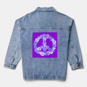 Chaqueta Vaquera Signo de paz en blanco y púrpura