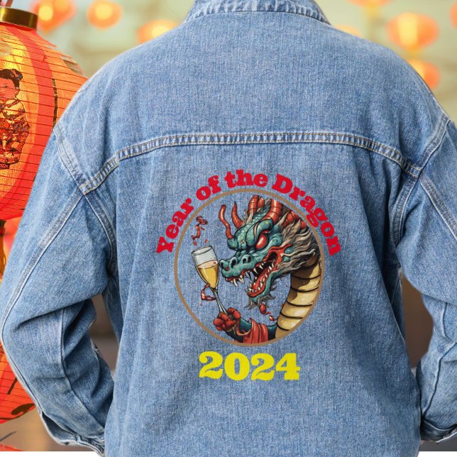 Chaqueta Vaquera Signo del año del dragón 2024 Zodiaco lunar (Subido por el creador)