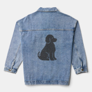 Chaqueta Vaquera Silueta de perro azul arte minimalista