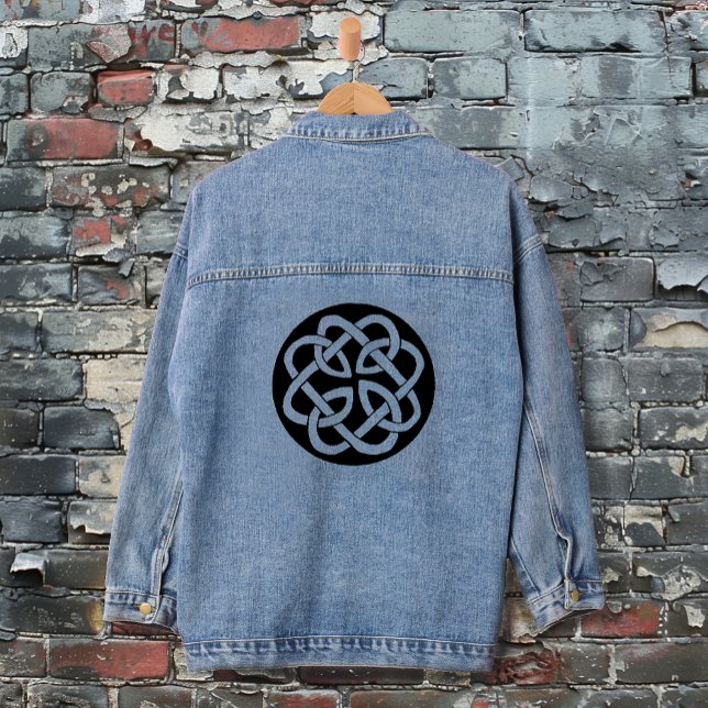 Chaqueta Vaquera Símbolo de círculo de nudo celta blanco y negro (Subido por el creador)
