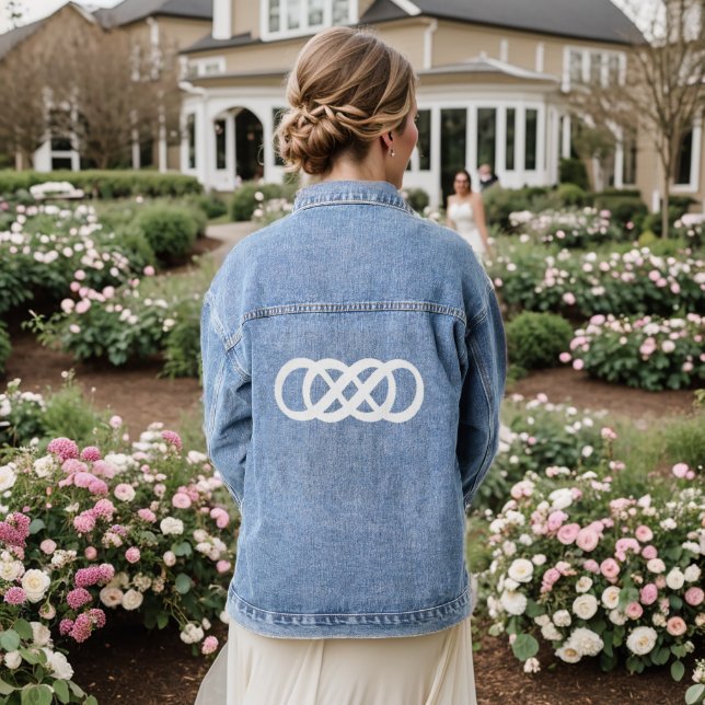 Chaqueta Vaquera Símbolo de infinito doble blanco (Reverso Boda)