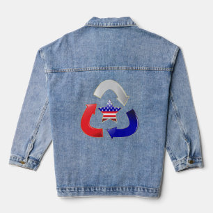 Chaqueta Vaquera Símbolo de la estrella americana reciclada