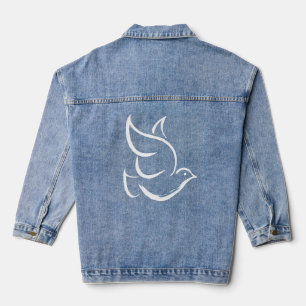 Chaqueta Vaquera Símbolo PEACE DOVE Signo blanco cristiano Jesús Pá