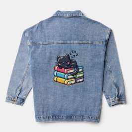 Chaqueta Vaquera Sleepe Black Cat en los libros - Personalizado lin