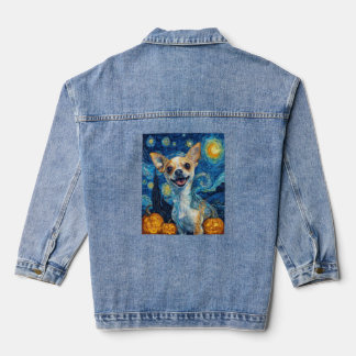 Chaqueta Vaquera smiling chihuahua dog starry night by Van Gogh fin
