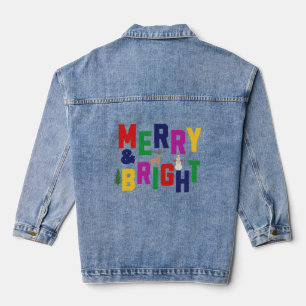 Chaqueta Vaquera Snowman, reno de pino blanco y brillante
