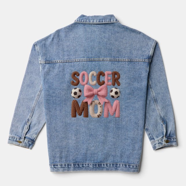Chaqueta Vaquera Soccer Mom Hoodie – Faux Yarn Cozy Pullover Gift (Reverso )