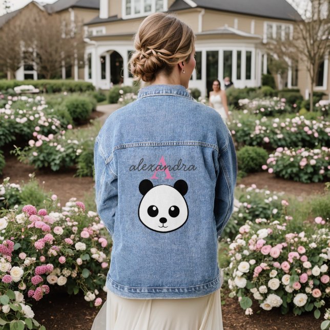 Chaqueta Vaquera Sonriente Panda Face Monograma Denim Jacket (Reverso Boda)