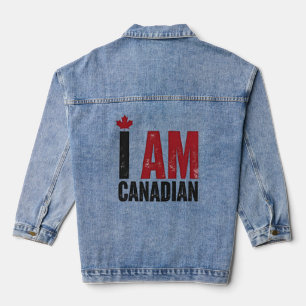 Chaqueta Vaquera Soy canadiense - Declaración patriótica y hoja de 