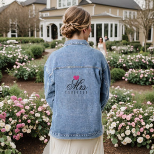Chaqueta Vaquera Sra. Escritura Moderna Personalizada de Boda