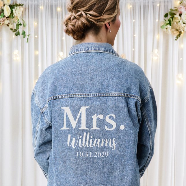 Chaqueta Vaquera Sra. Personalized Bride Jean (Mrs Personalized Bride Jean Denim Jacket
)