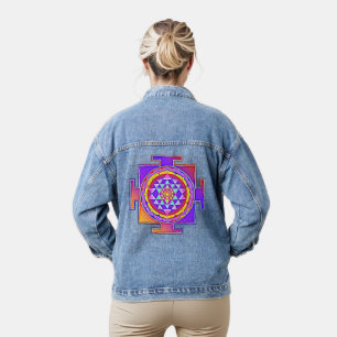 Chaqueta Vaquera Sri Yantra - Diseño de símbolo del hinduismo 1