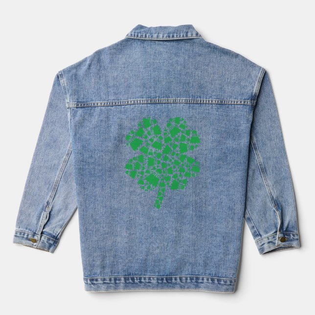Chaqueta Vaquera St Patricks Day Leaf C Lucky Badminton (Reverso )