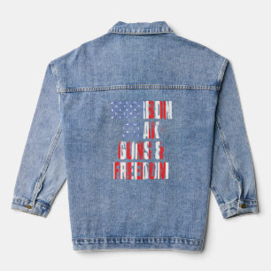 Chaqueta Vaquera Steak Bourbon Guns Libertad Bandera De Estados Uni